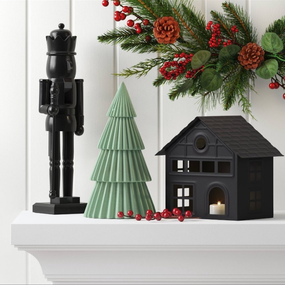 7.38" Battery Operated Lit Metal House
Christmas Village Building Black - Picture 1 of 4